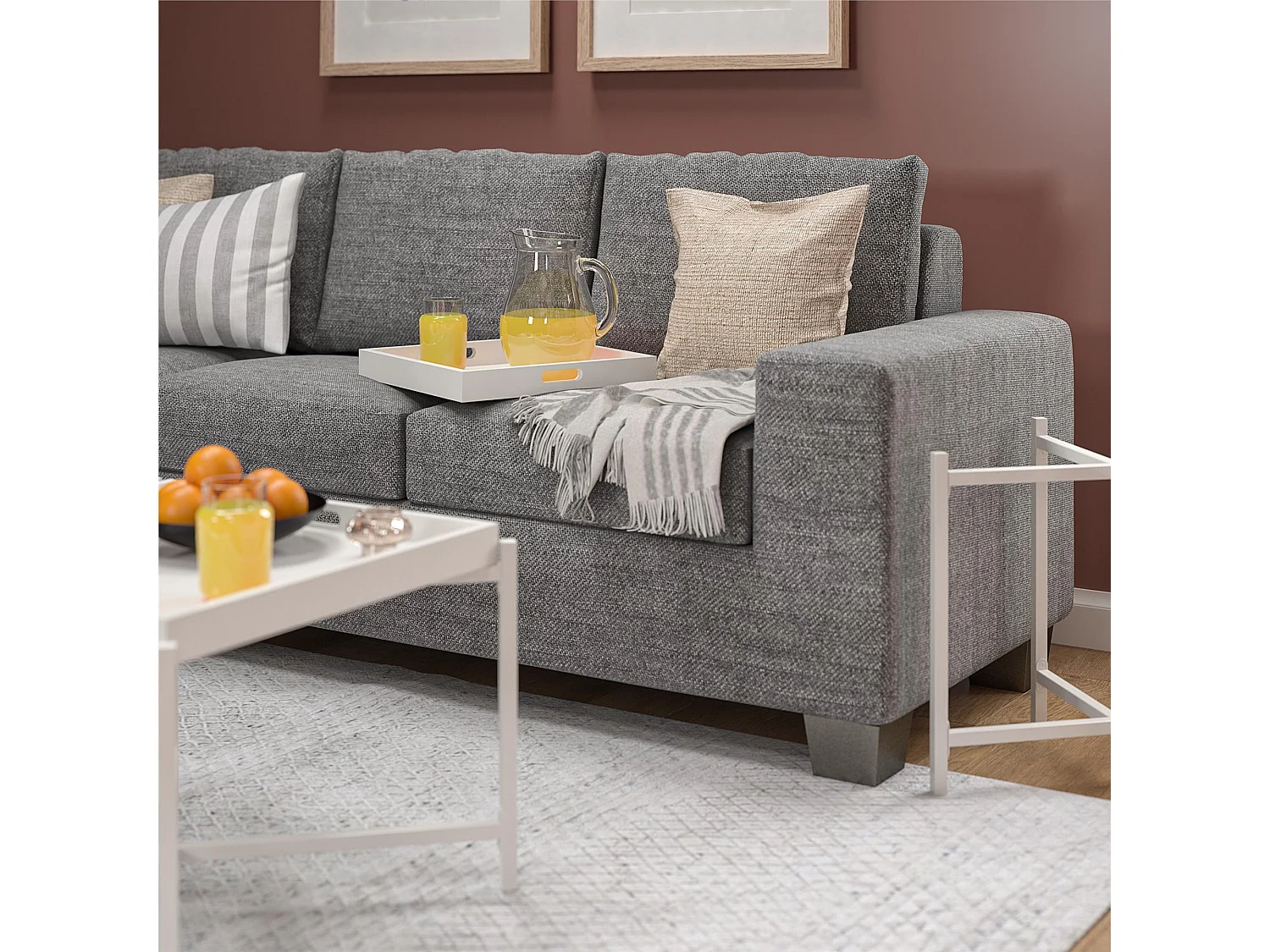 Poly | Table d'appoint avec plateau amovible en MDF blanc