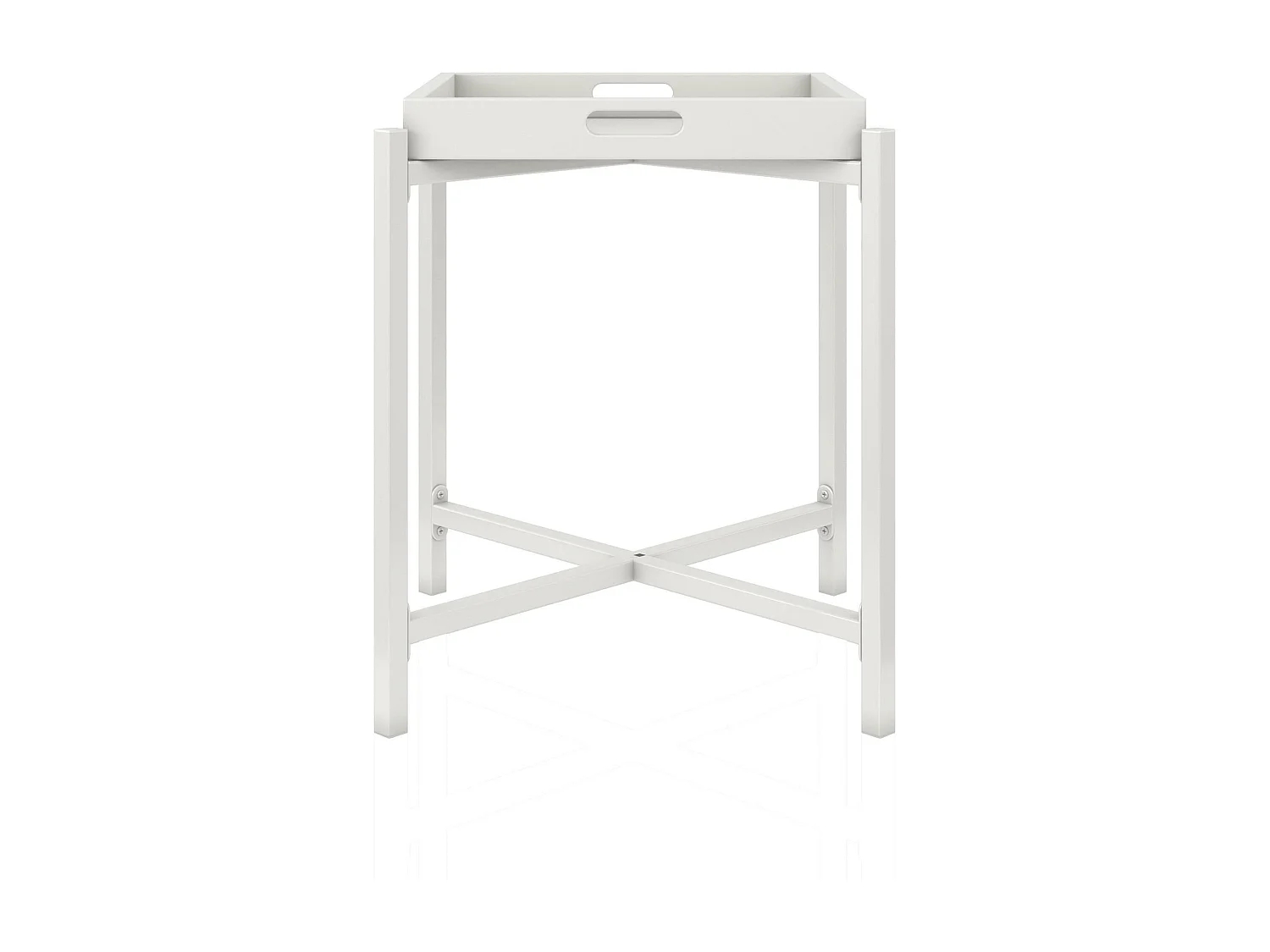 Poly | Table d'appoint avec plateau amovible en MDF blanc