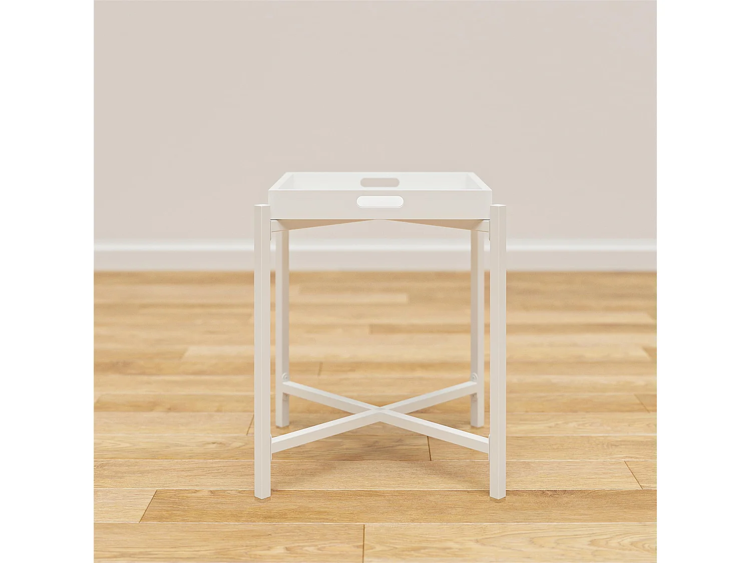 Poly | Table d'appoint avec plateau amovible en MDF blanc