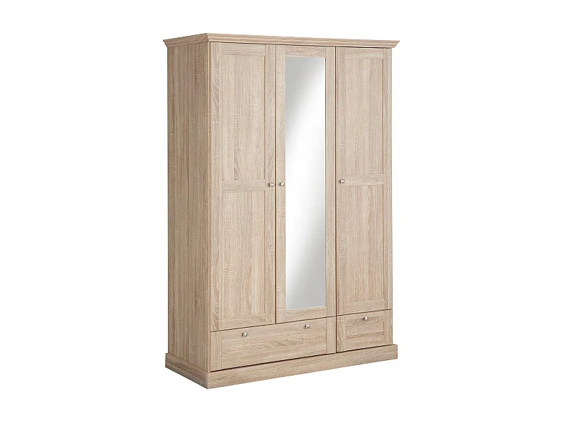 Binz | Armoire à 3 portes et 2 tiroirs en chêne