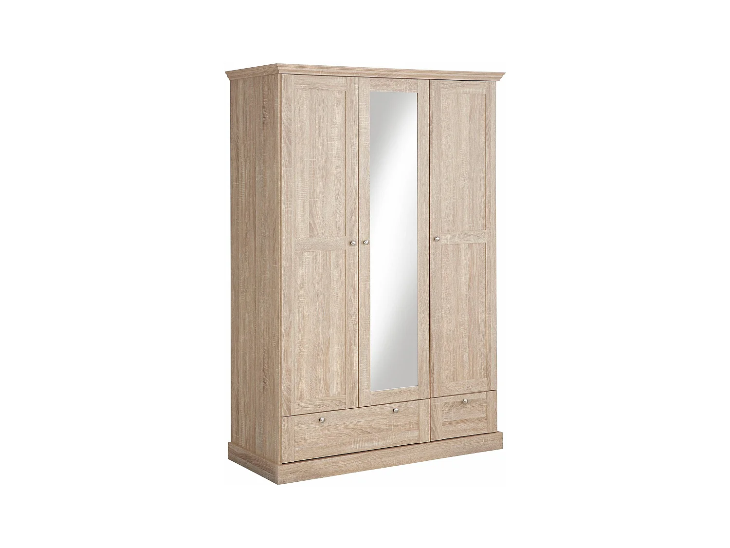 Kledingkast 3 Deurs 2 Laden Eiken 3 Deurs