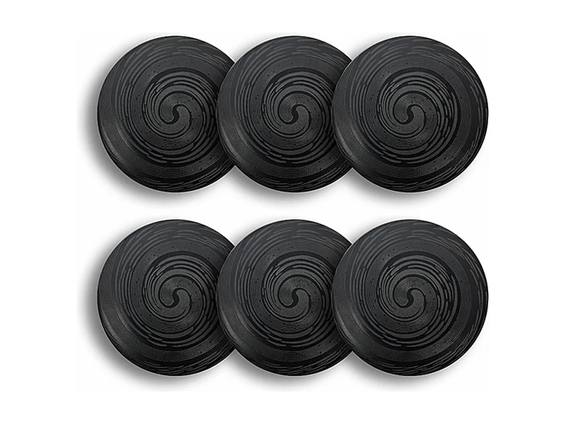 Novastyl - Lot 6 Assiettes Plates Tornade 27cm En Gres Noir