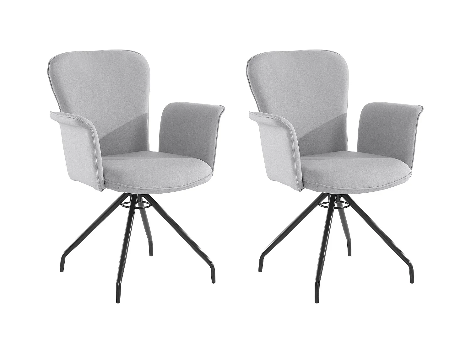 Carla | Fauteuil in lichtgrijze stof, 2 stuks