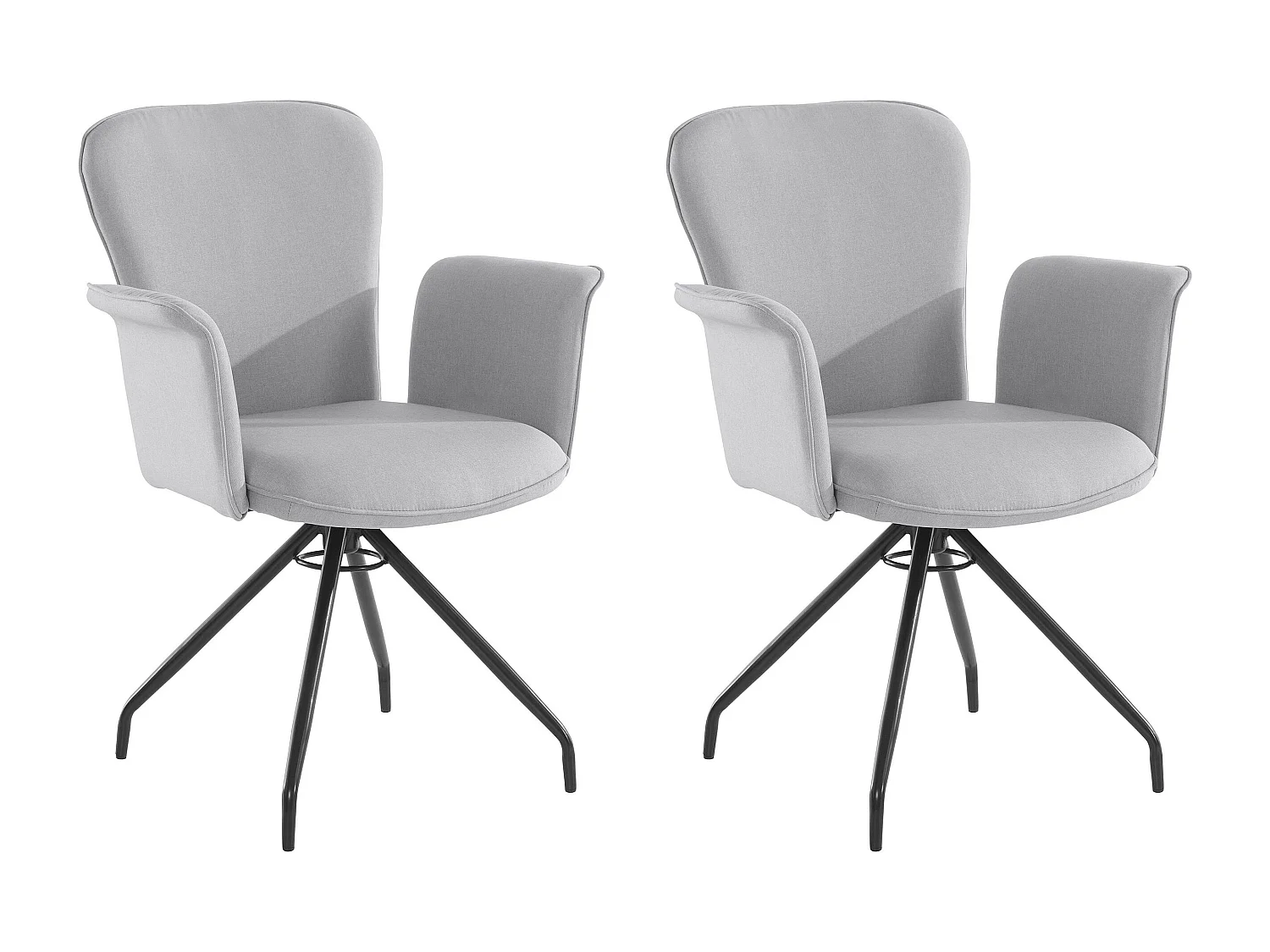 Carla | Fauteuil en tissu Gris, 2 pièces