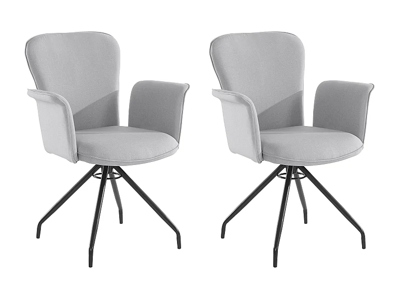 Carla | Fauteuil en tissu Gris, 2 pièces