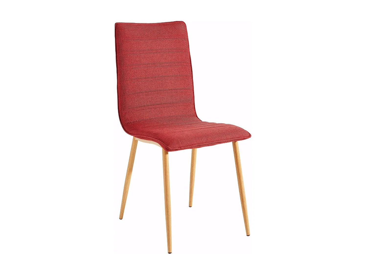 Pearl | Fauteuil de salle à manger en tissu rouge, 2 pièces