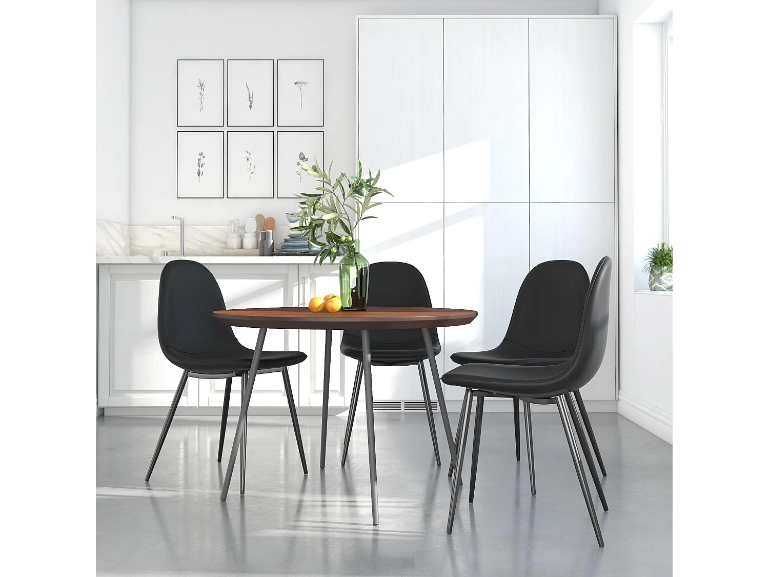 Calvin | Lot de 2 chaises de salle à manger en velours vert