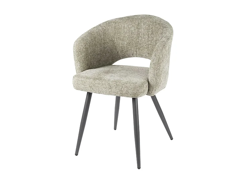 Fauteuil de table en velours tissé sable avec dossier ouvert (lot de 2) GALWAY