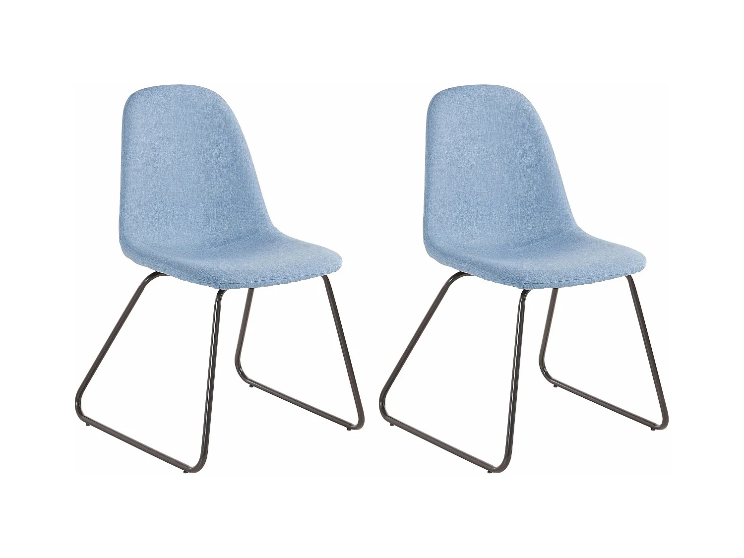 Colby | Sedia da pranzo in tessuto blu jeans, confezione da 2 pz.