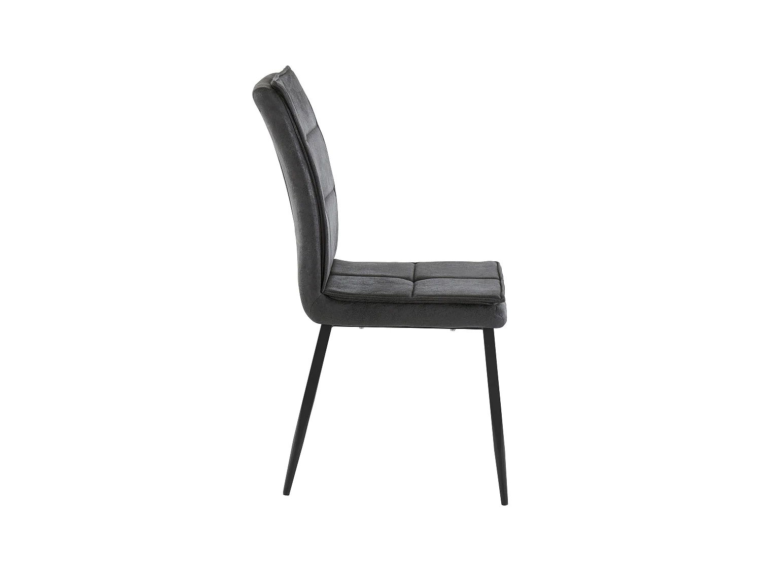 Lima | Sedia in microfibra antracite / metallo, confezione da 2 pz.