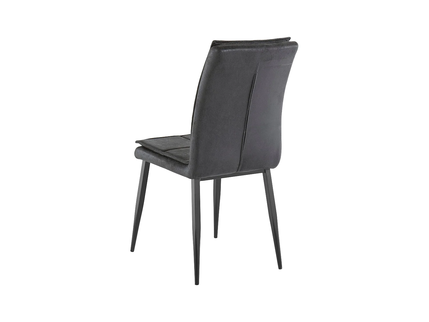 Lima | Sedia in microfibra antracite / metallo, confezione da 2 pz.