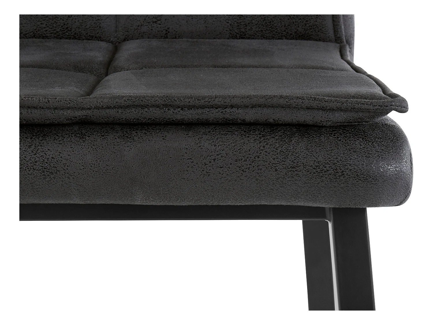 Lima | Sedia in microfibra antracite / metallo, confezione da 2 pz.