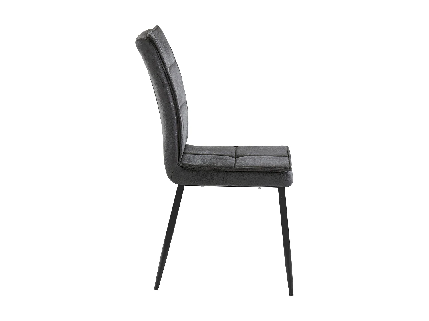 Lima | Chaise en microfibre anthracite / métal, 2 pièces
