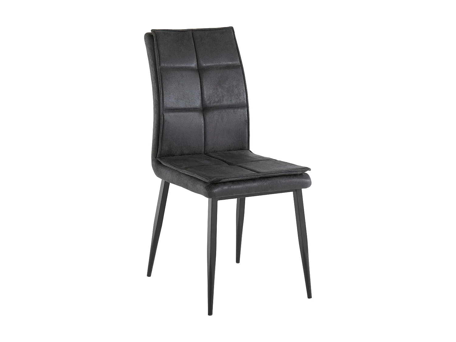 Lima | Chaise en microfibre anthracite / métal, 2 pièces