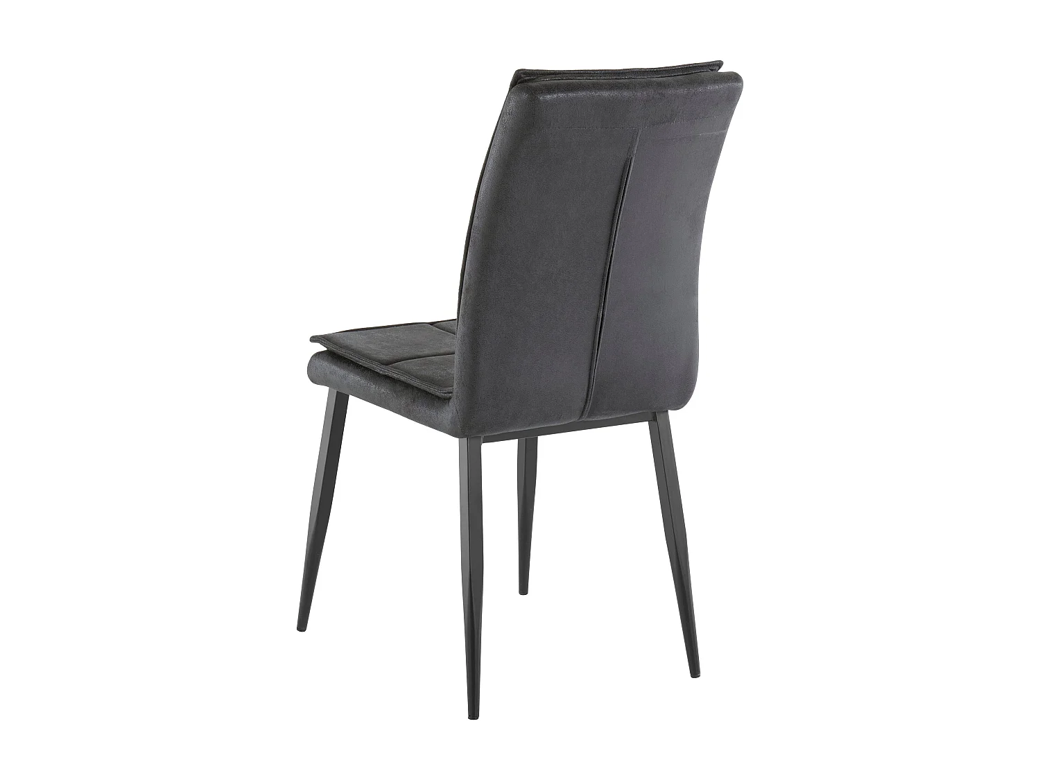 Lima | Chaise en microfibre anthracite / métal, 2 pièces