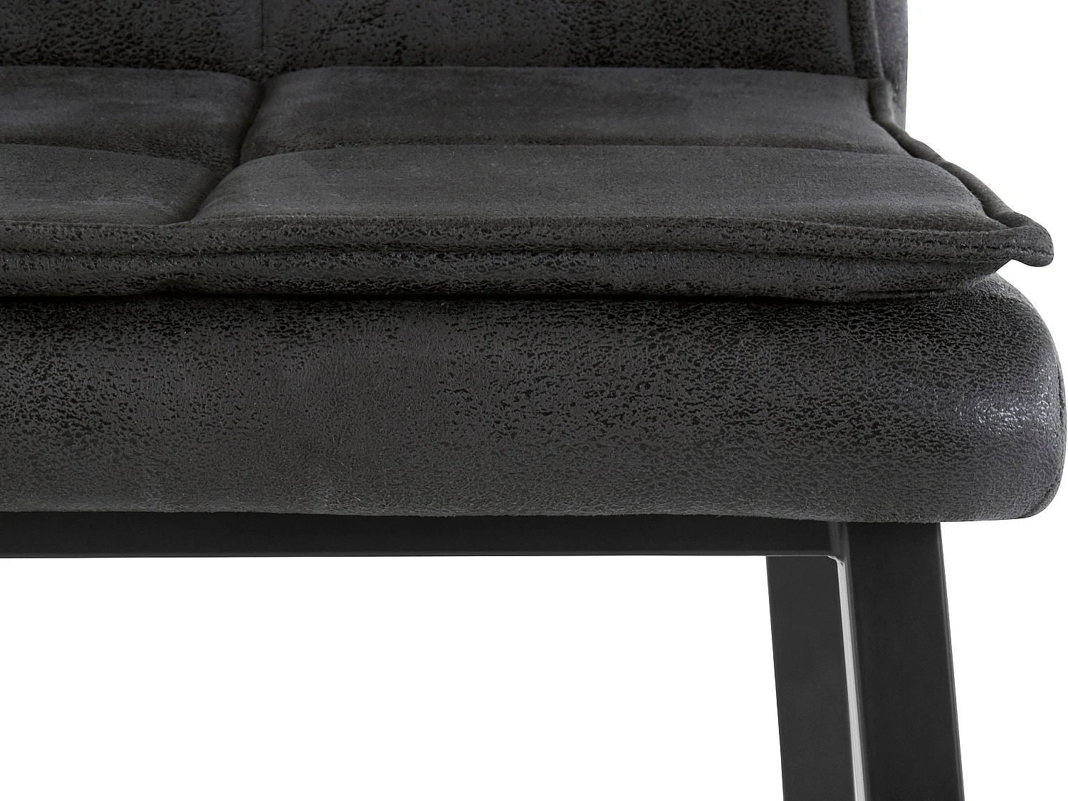 Lima | Chaise en microfibre anthracite / métal, 2 pièces