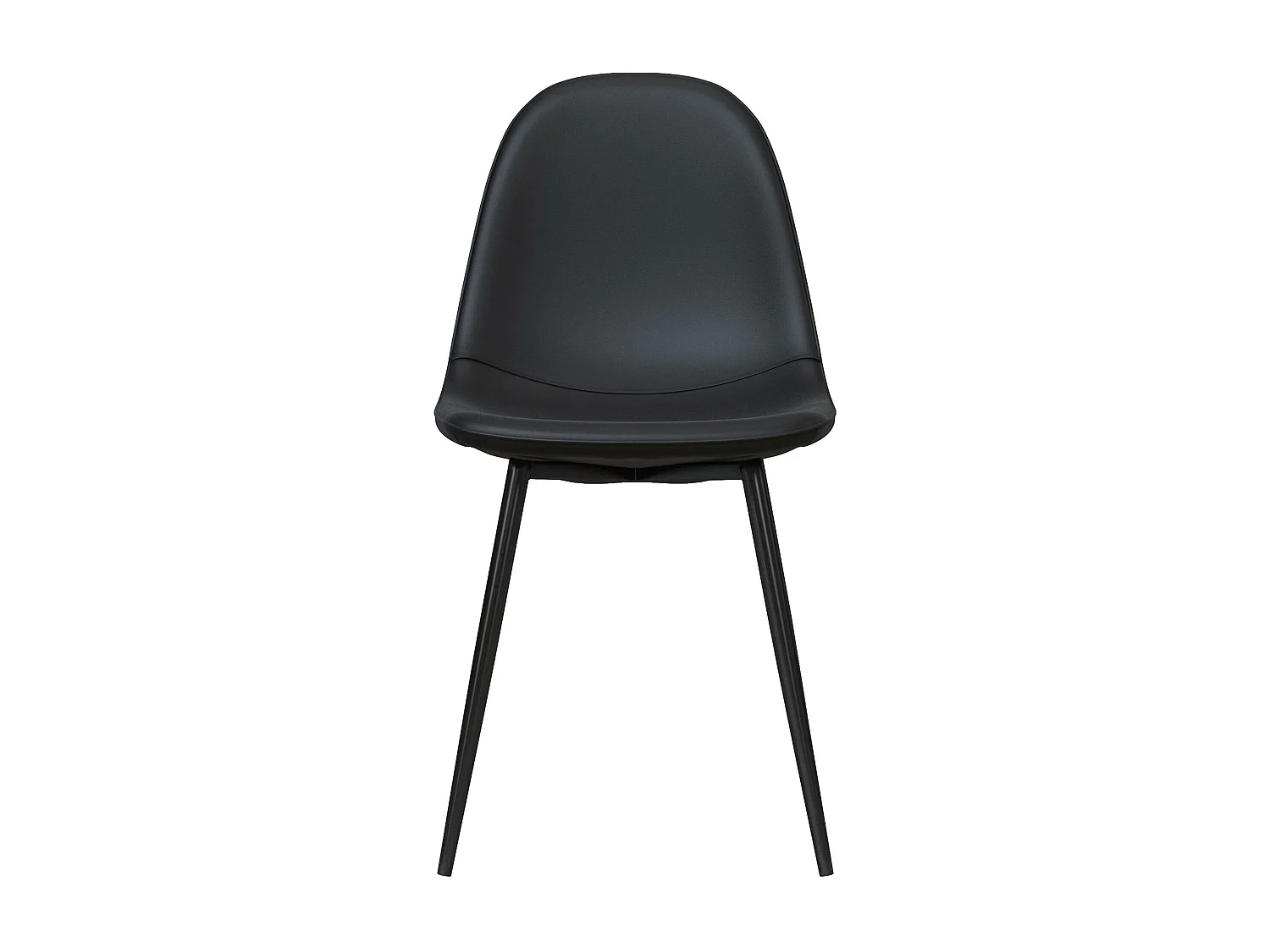 Calvin | Lot de 4 chaises de salle à manger en simili cuir noir