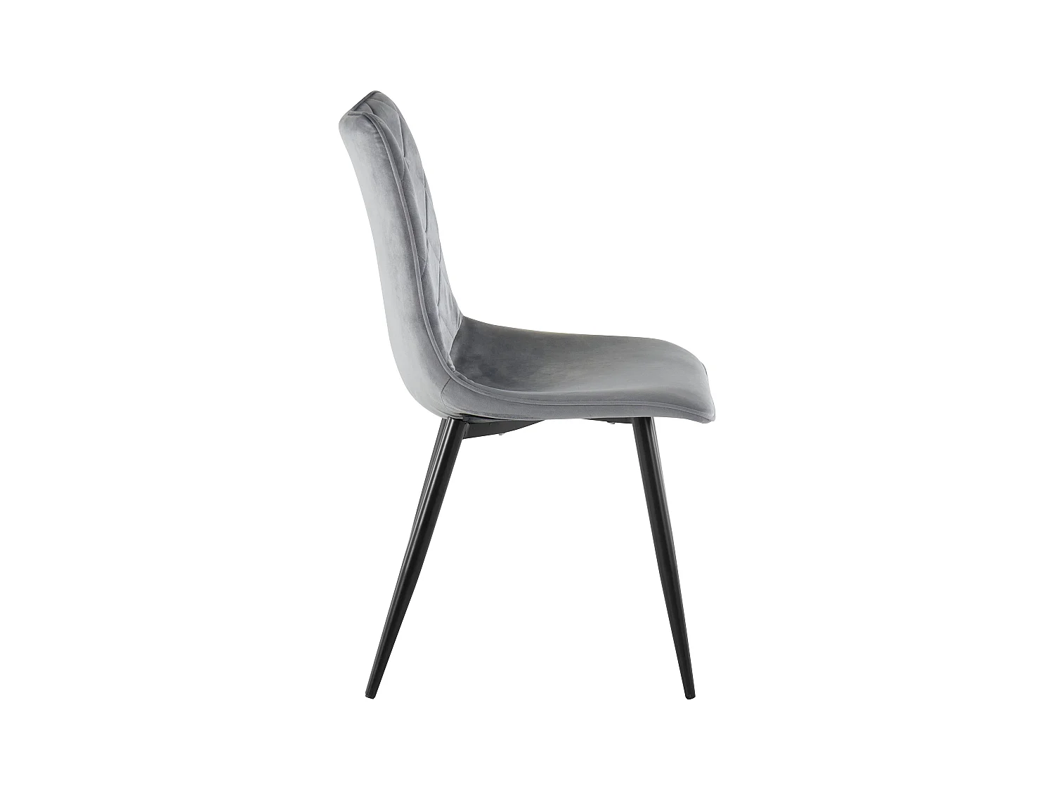 Lot de 2 chaises de salle à manger rembourrées en velours gris