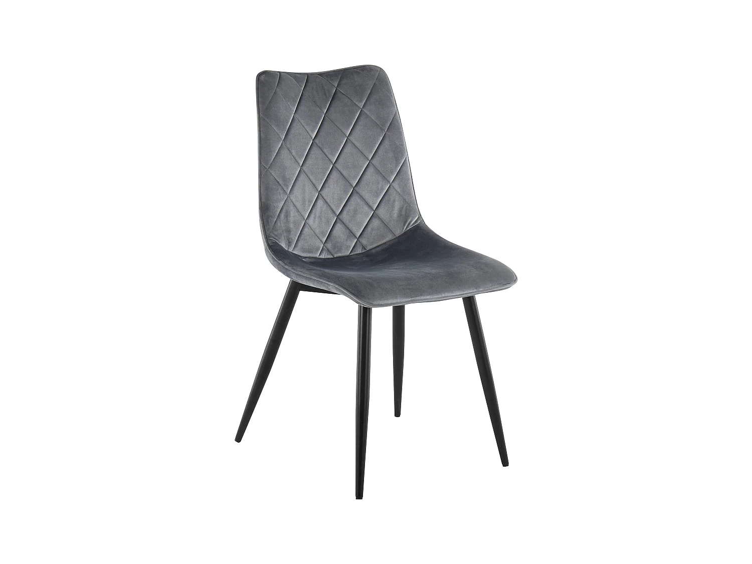 Lot de 2 chaises de salle à manger rembourrées en velours gris