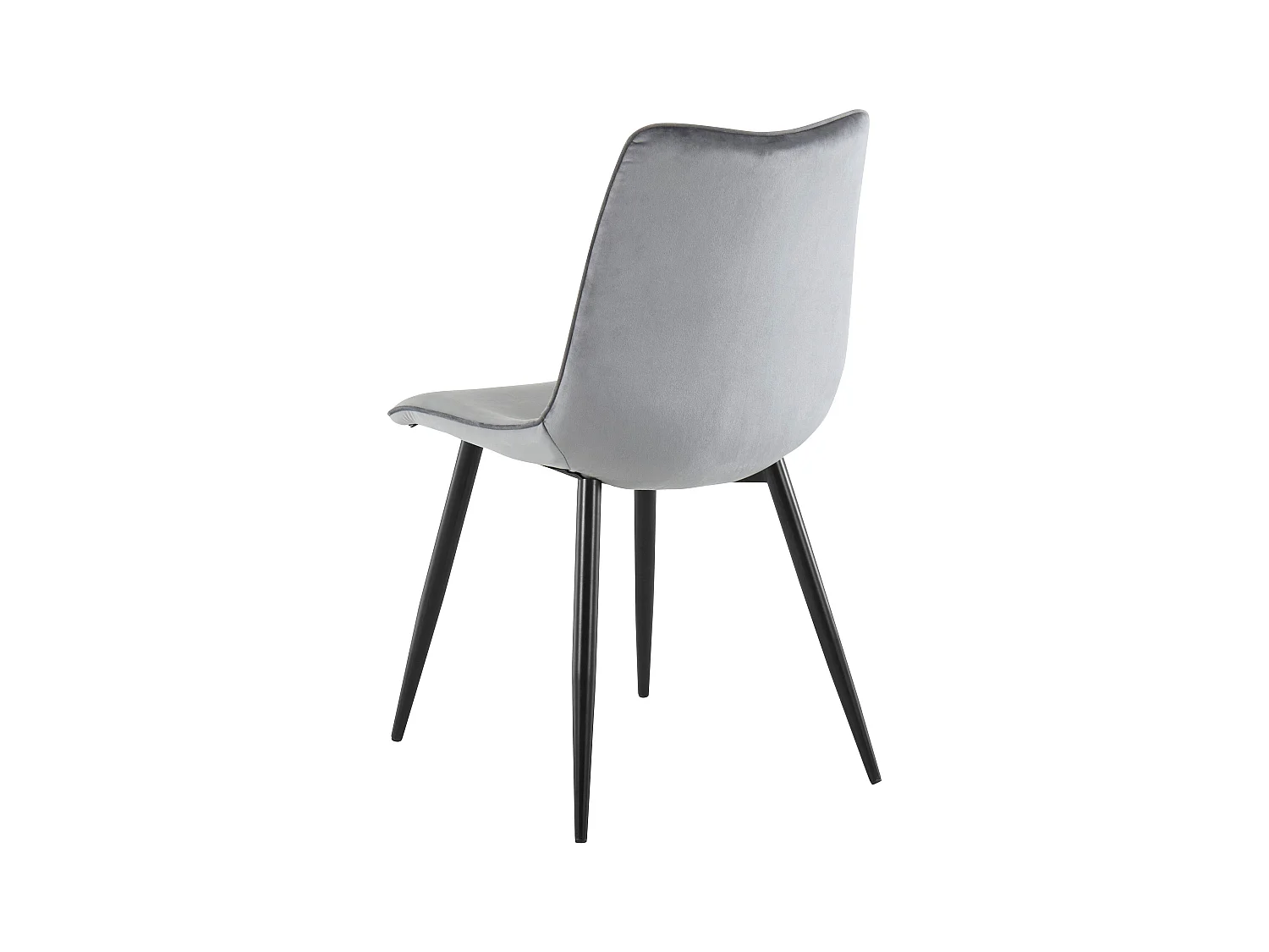 Lot de 2 chaises de salle à manger rembourrées en velours gris
