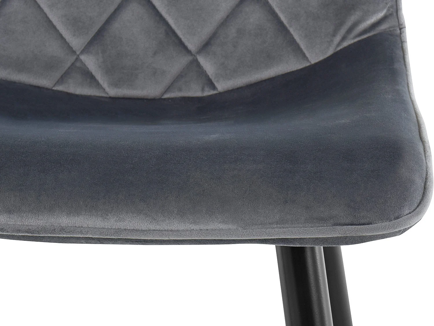 Lot de 2 chaises de salle à manger rembourrées en velours gris