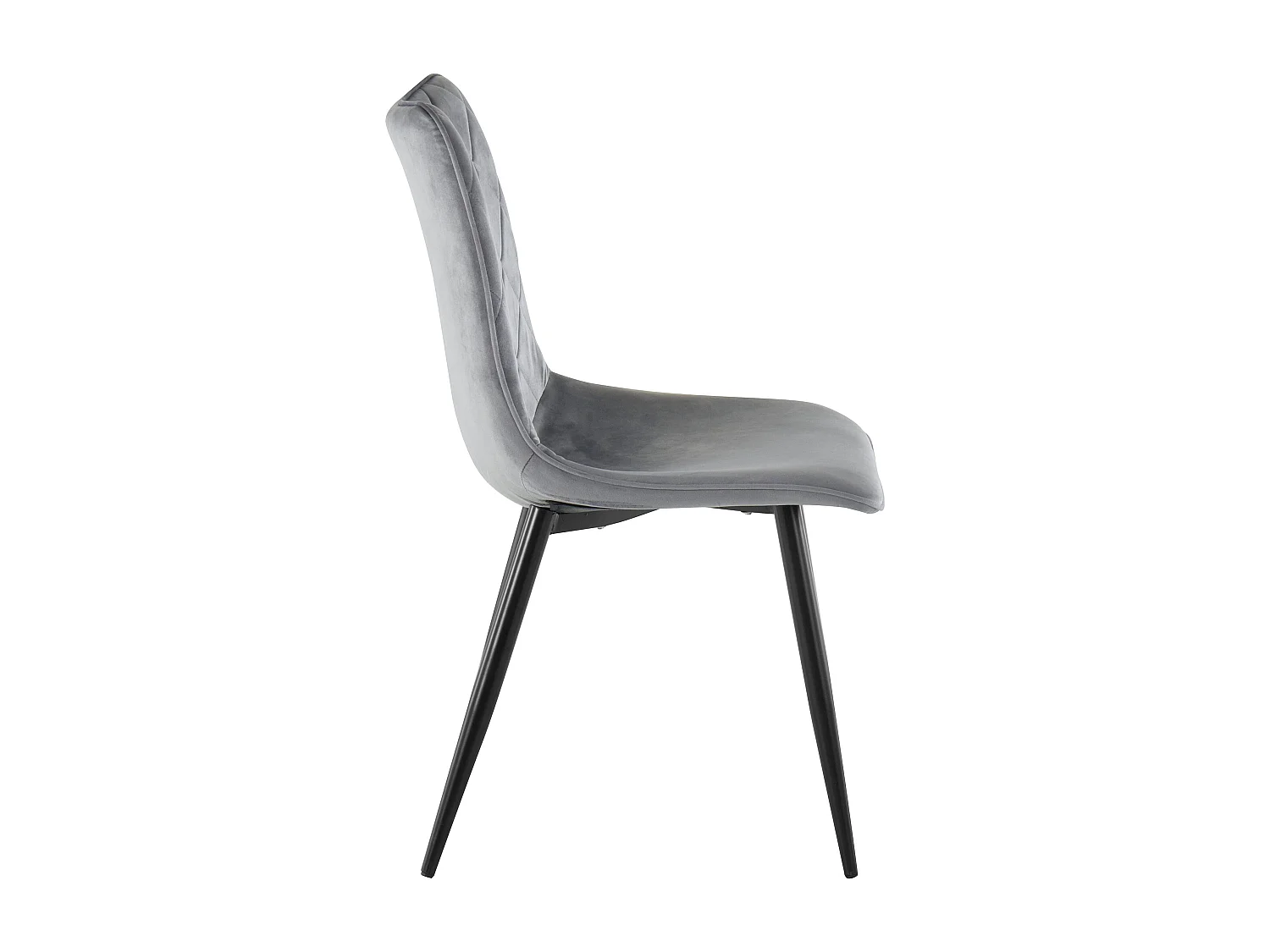 Lot de 2 chaises de salle à manger rembourrées en velours gris