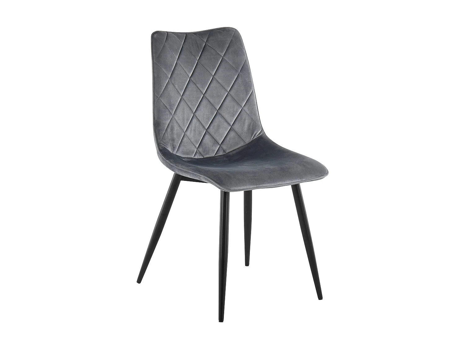 Lot de 2 chaises de salle à manger rembourrées en velours gris