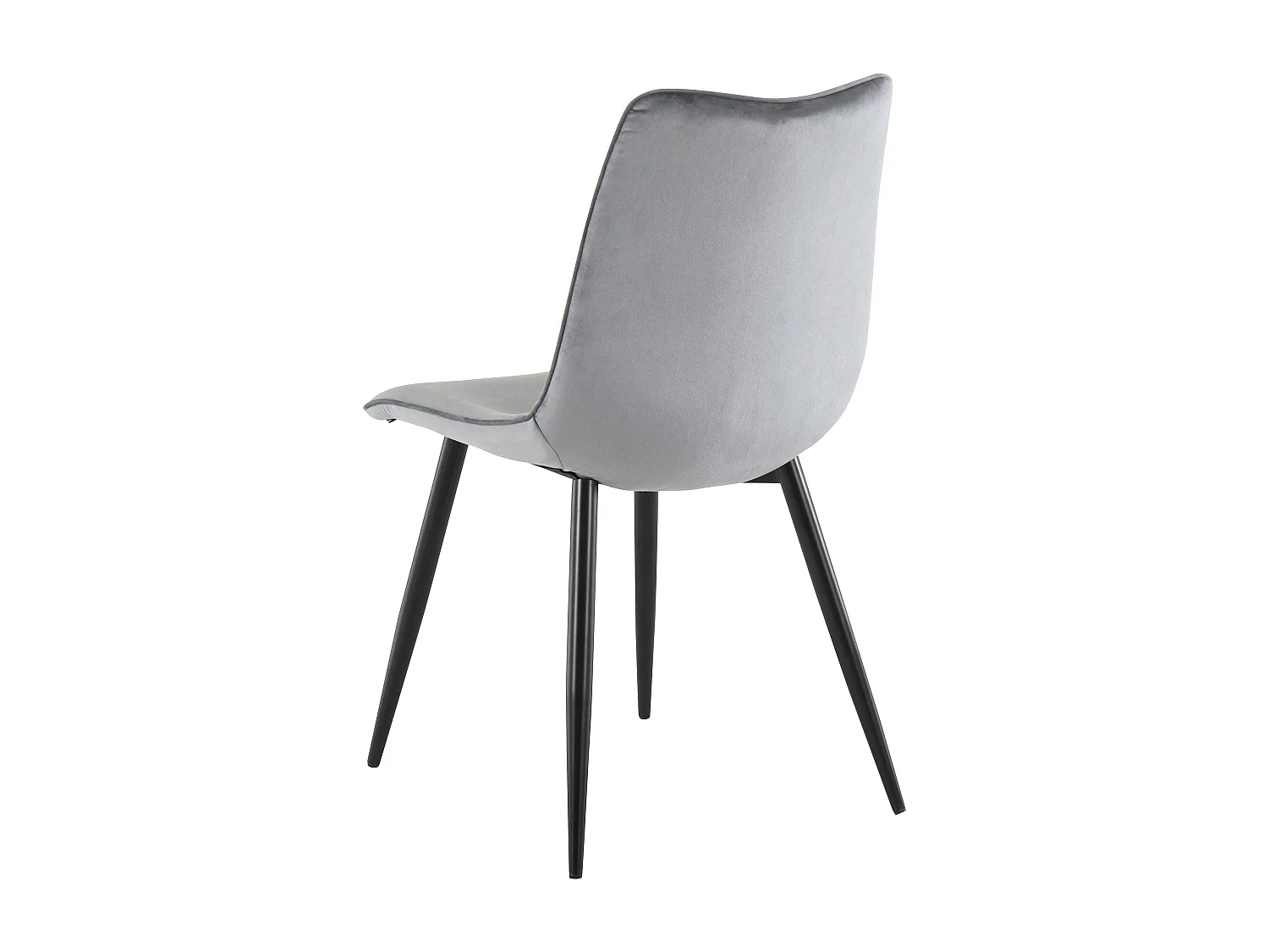 Lot de 2 chaises de salle à manger rembourrées en velours gris