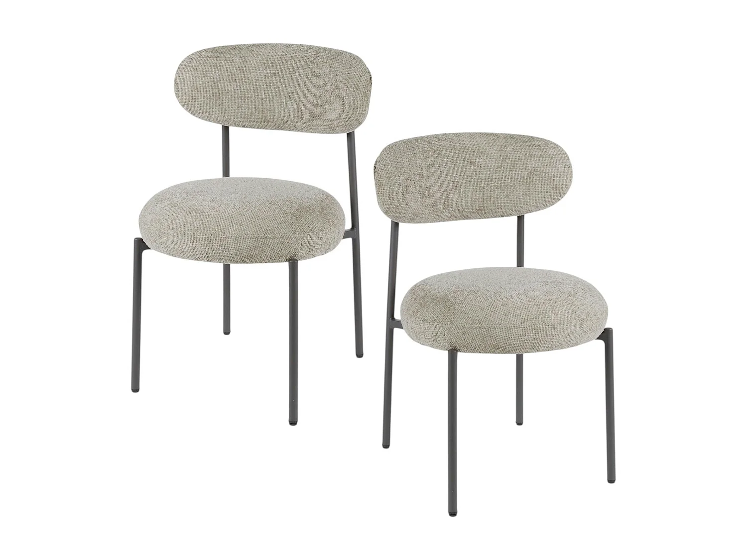 Chaise beige sable moderne en velours tissé (lot de 2) CREEK