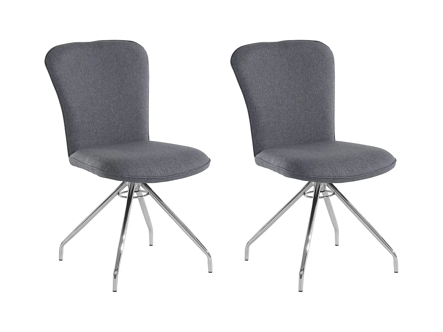 Carla | Eetkamerstoel in antraciet stof, 2 stuks