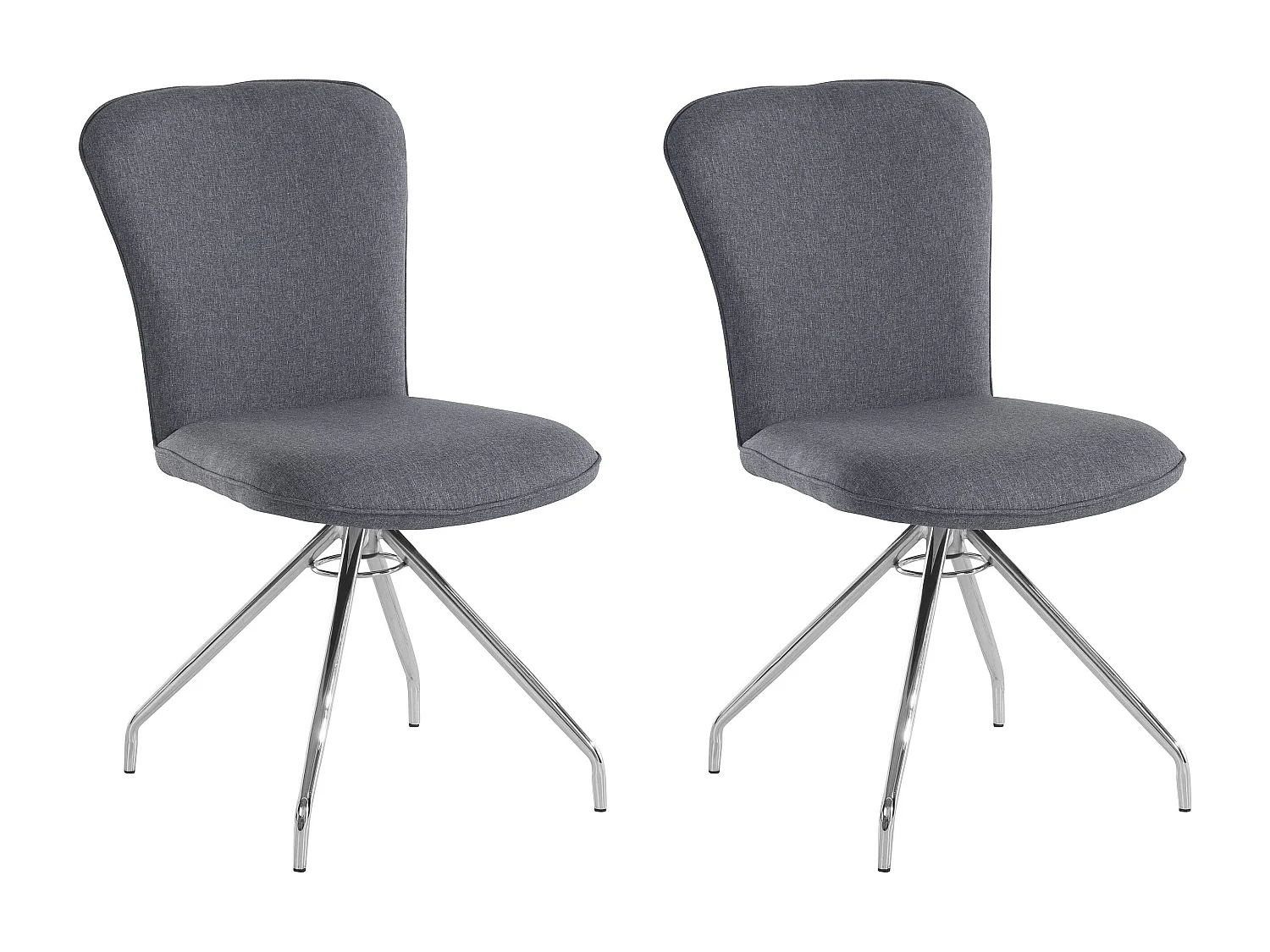 Carla | Fauteuil de salle à manger en tissu anthracite, 2 pièces