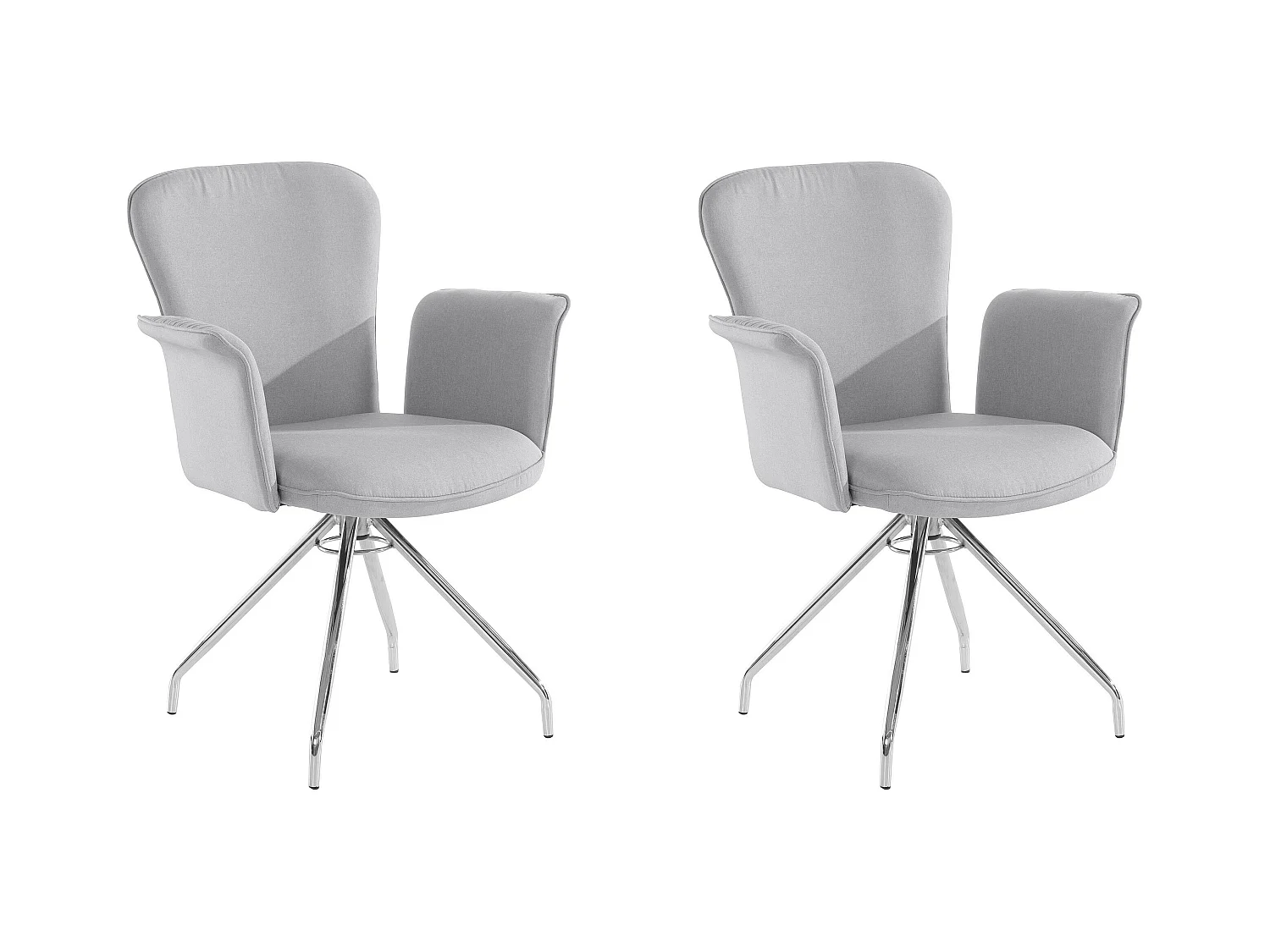 Carla | Fauteuil en tissu Gris, 2 pièces