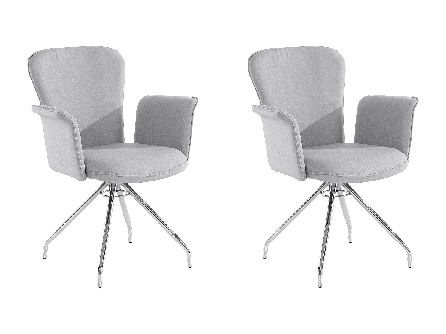 Carla | Fauteuil en tissu Gris, 2 pièces