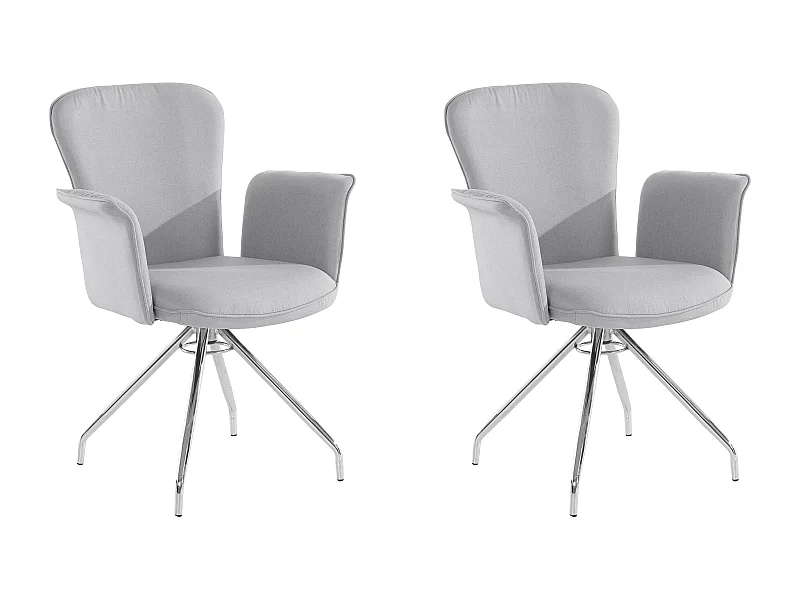 Carla | Fauteuil en tissu Gris, 2 pièces