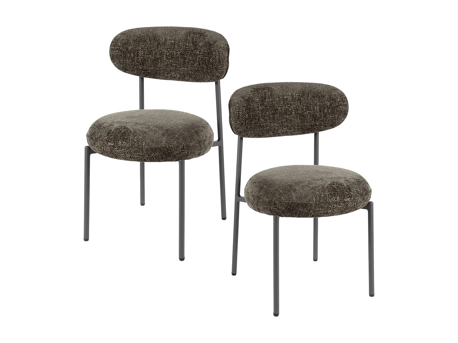 Chaise marron moderne en velours tissé (lot de 2) CREEK