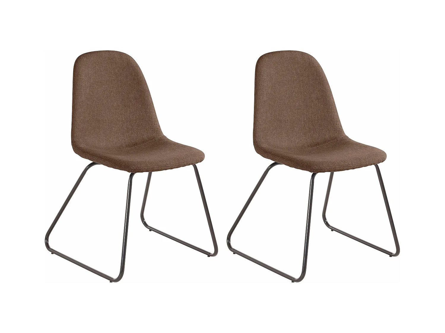 Colby | Fauteuil de salle à manger en tissu Marron, 2 pièces