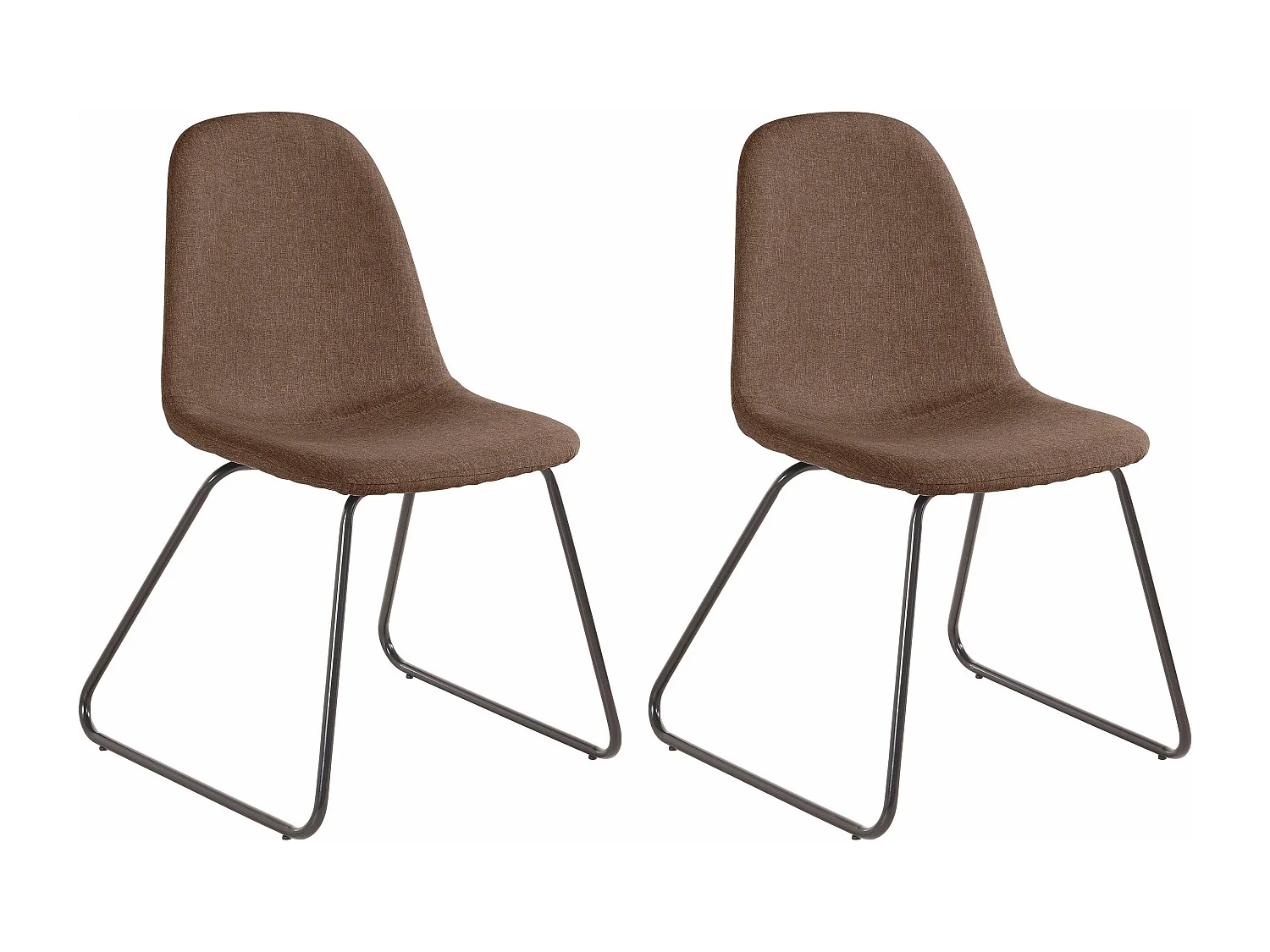 Colby | Fauteuil de salle à manger en tissu Marron, 2 pièces