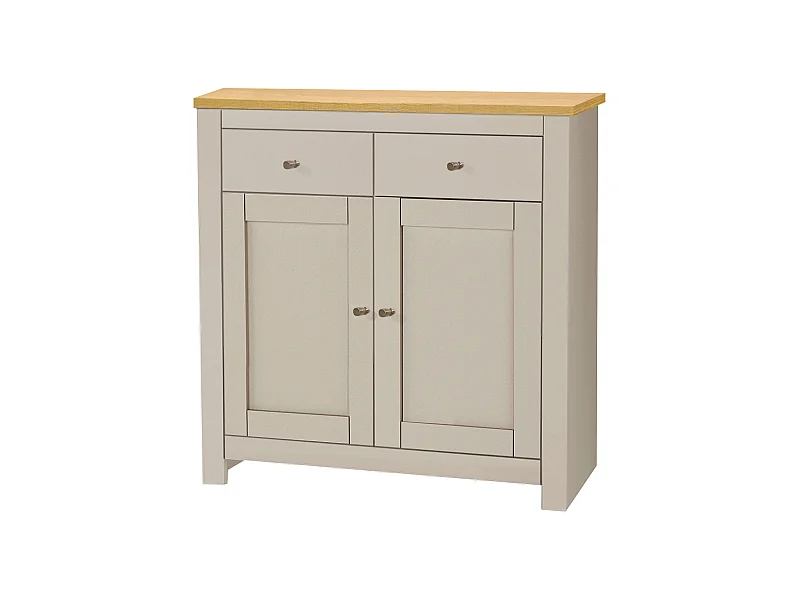 Emerald | Buffet avec 2 portes et 2 tiroirs en MDF chêne et crème