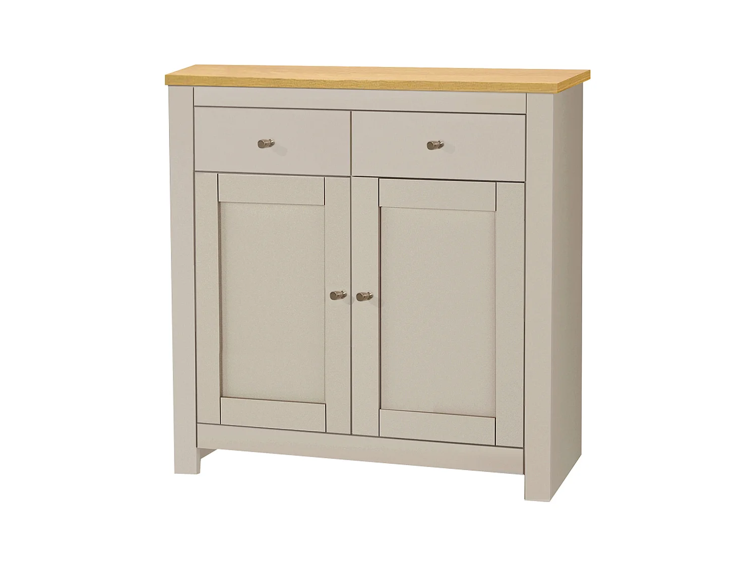 Emerald | Buffet avec 2 portes et 2 tiroirs en MDF chêne et crème