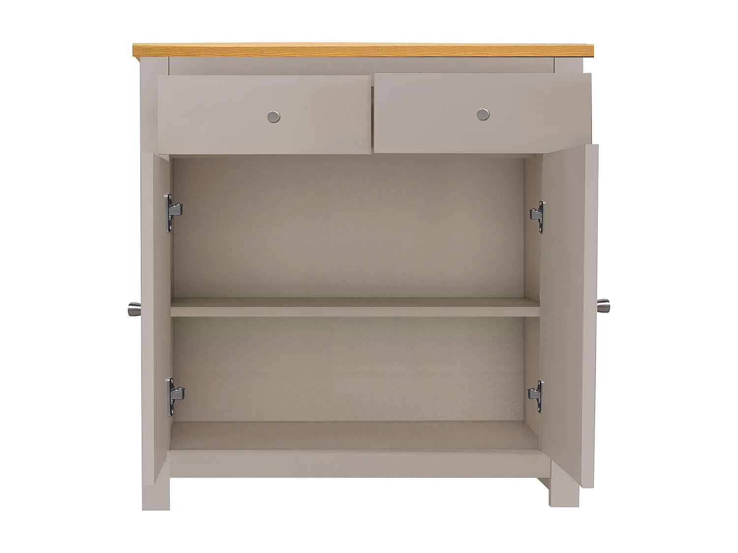 Emerald | Buffet avec 2 portes et 2 tiroirs en MDF chêne et crème