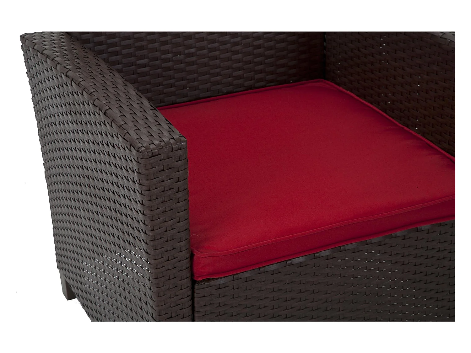 Juego de 4 piezas Conversation en vidrio y resina trenzada marrón