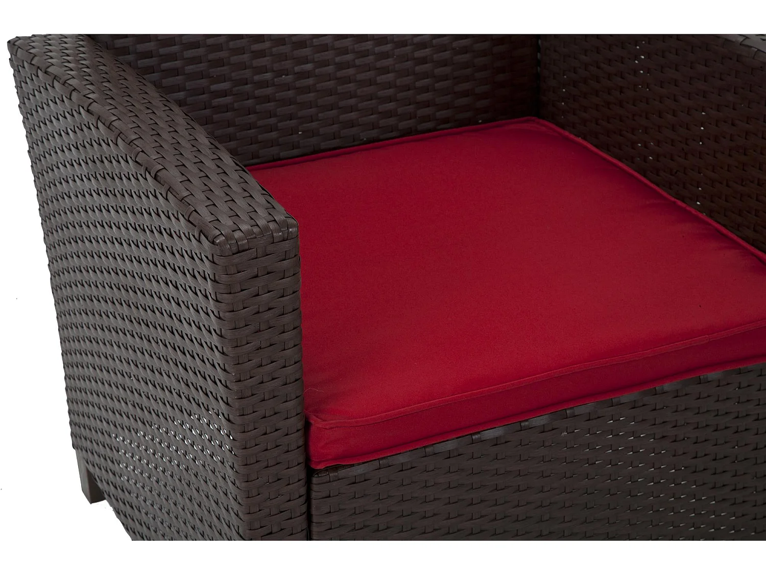 Conversation set 4 pezzi in vetro e resina wicker marrone