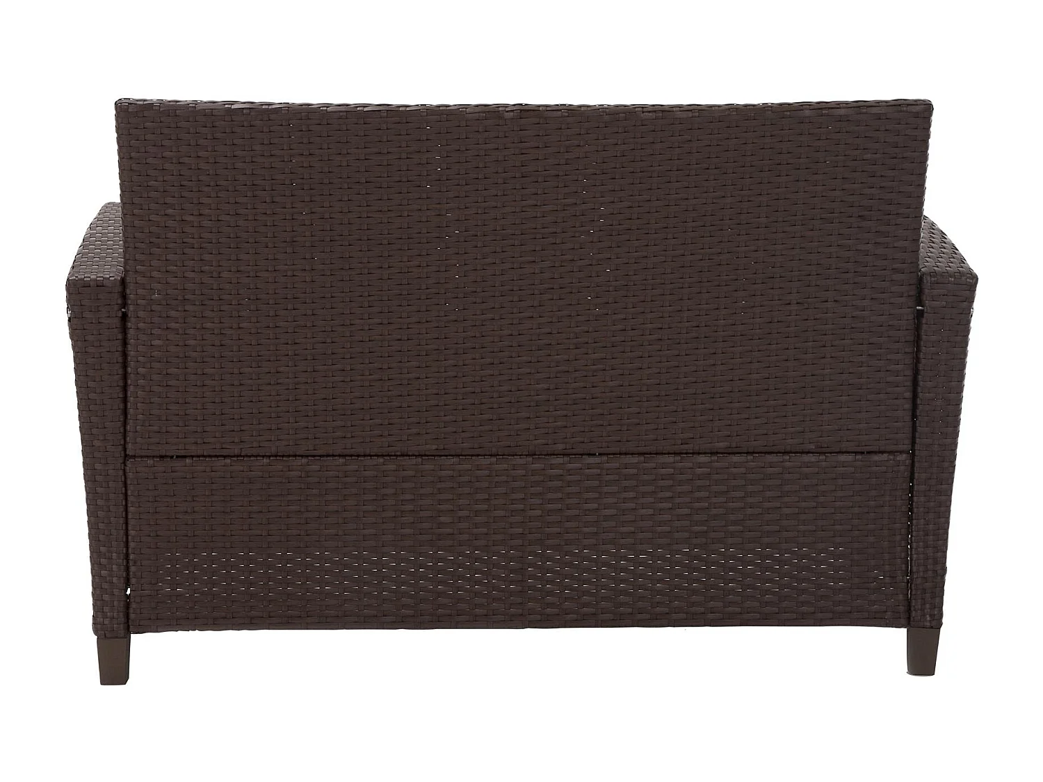 Conversation set 4 pezzi in vetro e resina wicker marrone