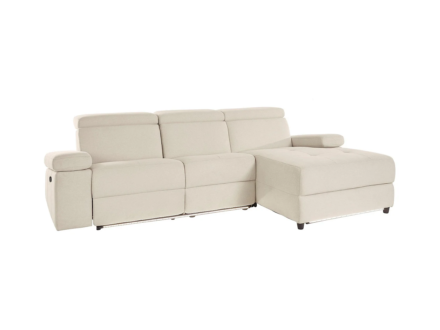 Rayland | Chaise Lounge 3 places droite avec manuelle en sable