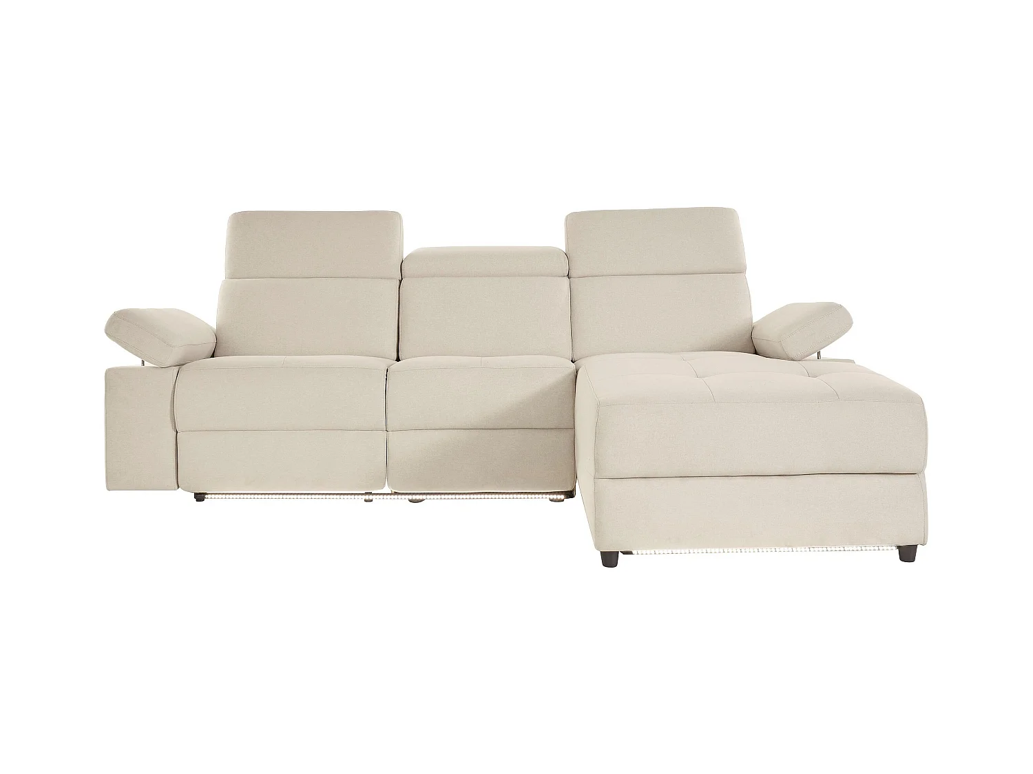 Rayland | Chaise Lounge 3 places droite avec manuelle en sable