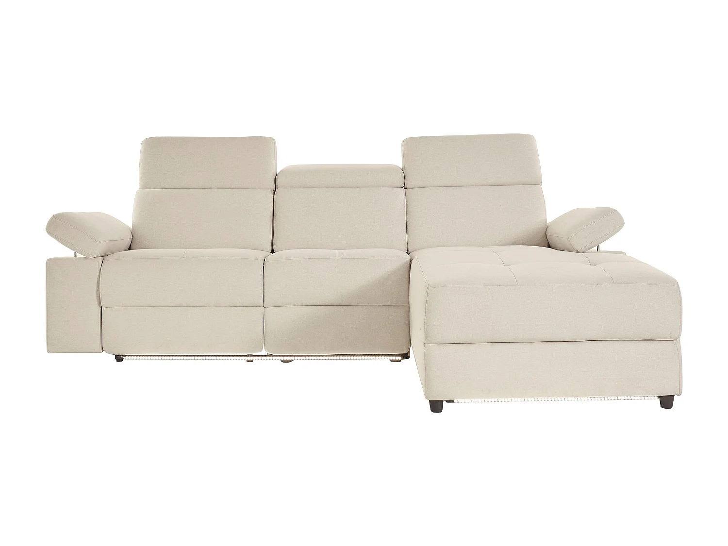 Rayland | Chaise Lounge 3 places droite avec manuelle en sable