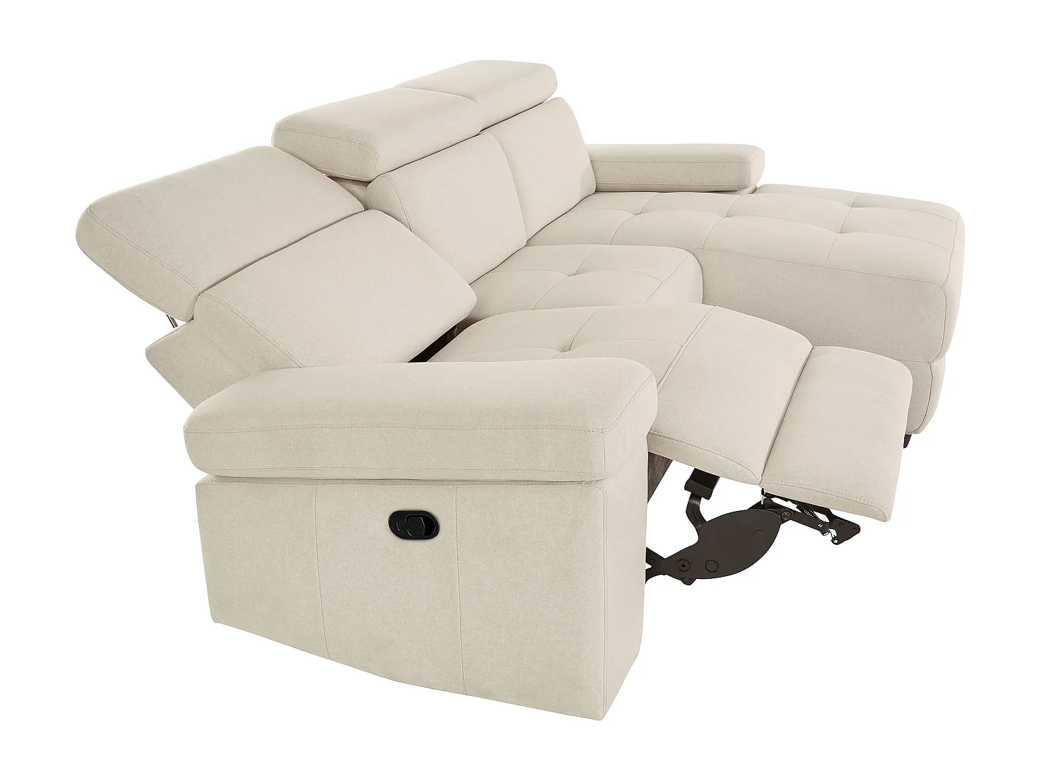 Rayland | Chaise Lounge 3 places droite avec manuelle en sable