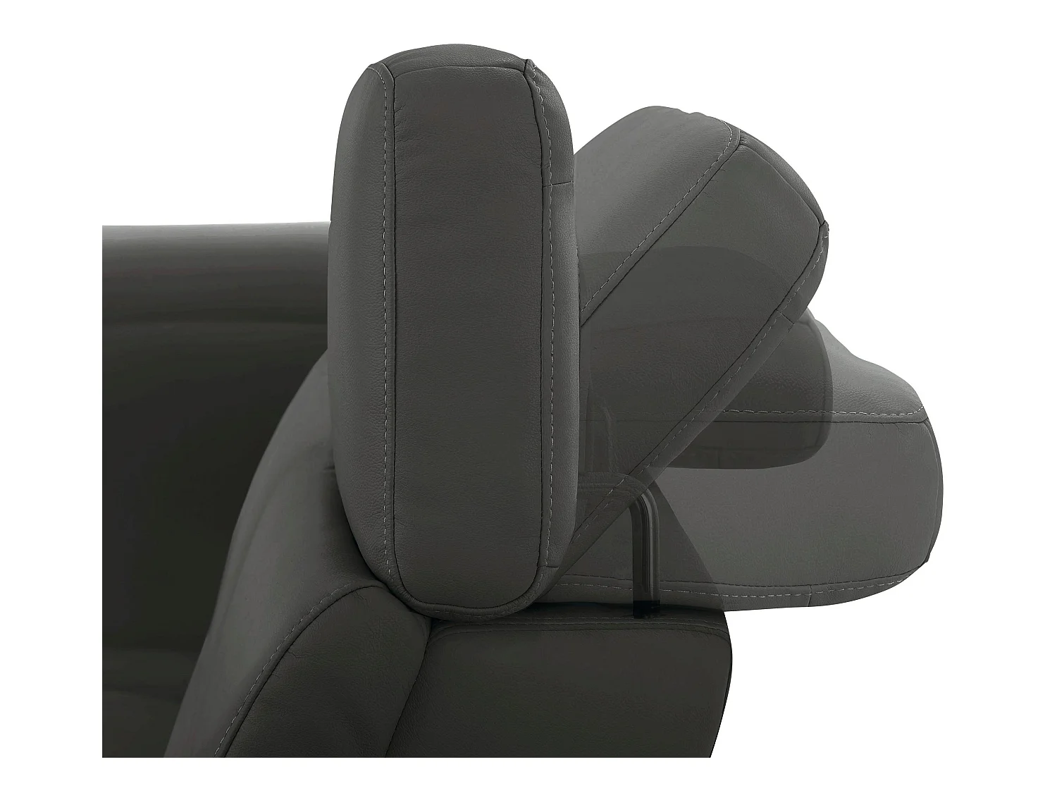 Capena | Loungebank 5-zits links, elektrische functie, grijs PU