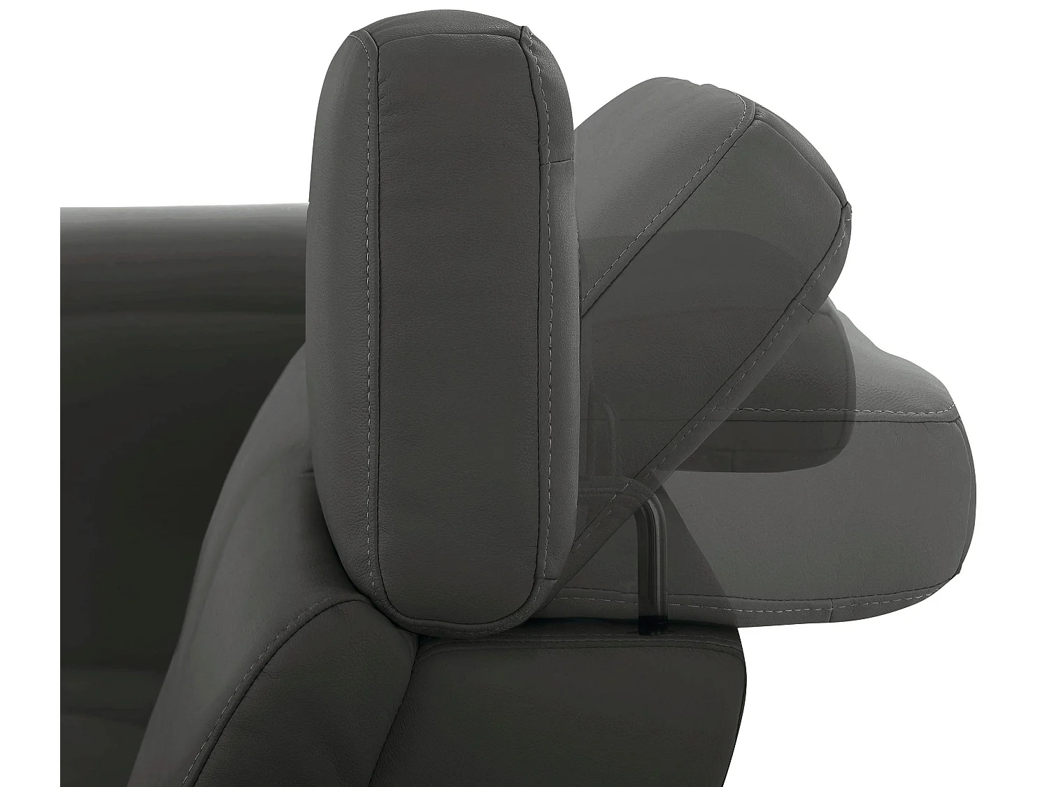 Capena | Chaise Lounge 5 places gauche avec électrique en PU gris