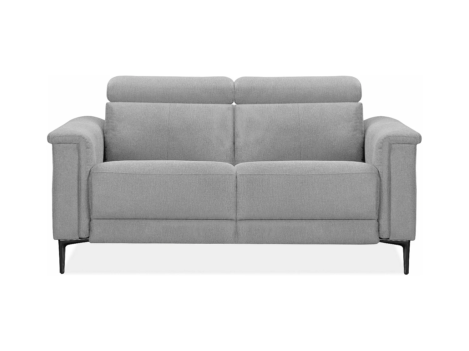 Lund | Sofa 2 Sitzer mit manuellen Liege in Hellgrau Stoff